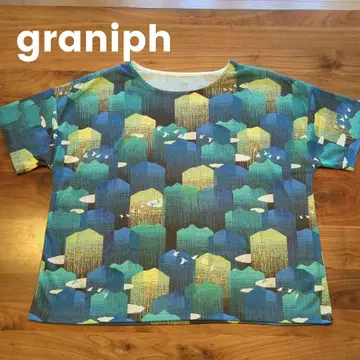 graniph 새 패턴 반팔 셔츠 프리 사이즈 부드러운 촉감