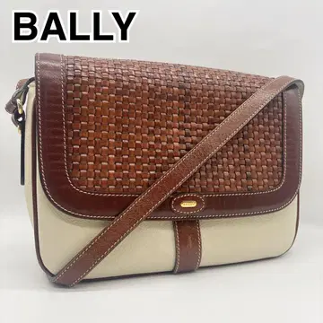 고품질 BALLY 발리 뜨개질 빈티지 가죽 숄더백