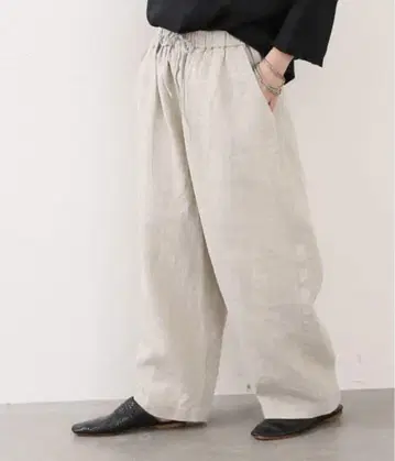 린넨 와셔 이지 팬츠 베이지