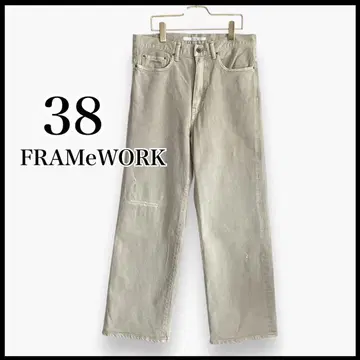 [ 2025 SS ] FRAMeWORK 데님 스트레이트 팬츠 38 베이지