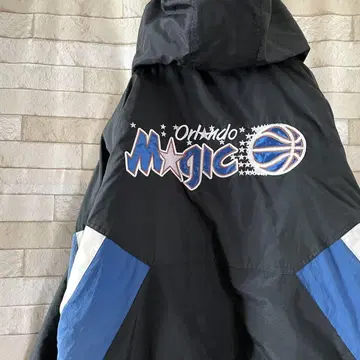스타터 하프 지퍼 패딩 자켓 NBA 자수 MAGIC 블랙 네이비 M