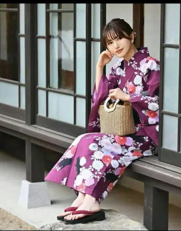 시마무라 MUMU 세퍼레이트 유카타 고양이 무늬