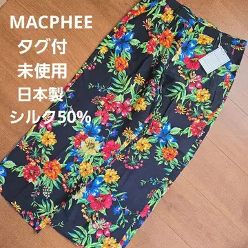 택 포함 미사용 MACPHEE 꽃무늬 실크 코튼 38 투모로우랜드 팬츠