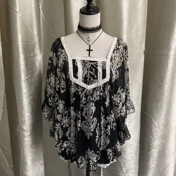 쉬폰 튜닉 판초 페어리 그런지 헤이세이 갸루