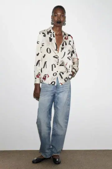 ZW COLLECTION SLIM FIT PRINTED SHIRT