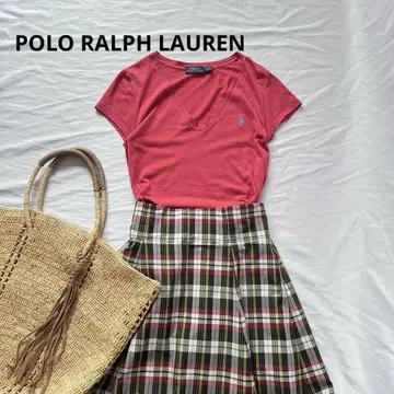 폴로 랄프 로렌 POLO RALPH LAUREN V넥 티셔츠 빨간색