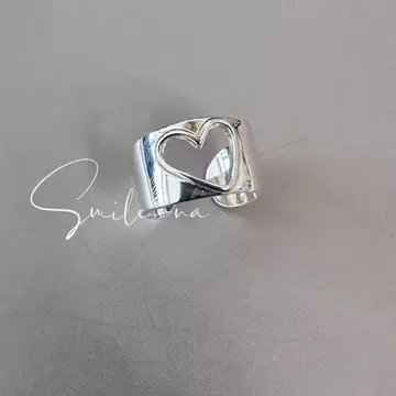 No.716 openwork ring: 실버 하트 반지