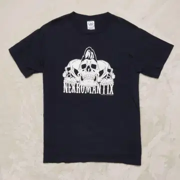 NEKROMANTIX 스컬 밴딩 티셔츠 블랙