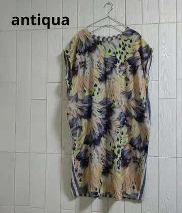 antiqua 앞뒤 이소재 프렌치 슬리브 원피스 튜닉 F