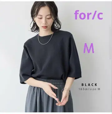 for/c 스웨트 라이크 하프 슬리브 니트