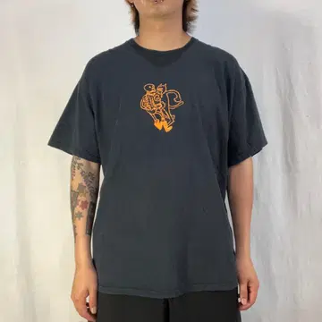GILDAN 프린트 티셔츠 스컬 해골 블랙 XL