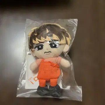 오렌지 컬러 봉제 인형 약 12cm