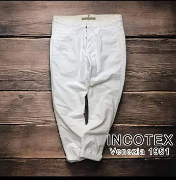 INCOTEX 인코텍스 화이트 팬츠 치노 팬츠 빈티지 가공 32