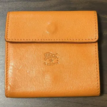 IL BISONTE 일비종떼 지갑 오렌지 가죽 소가죽