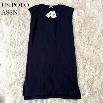 택 포함 새상품 US.POLO ASSN 와플 원피스 맥시 길이 네이비 L