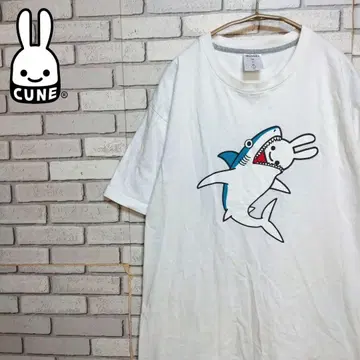CUNE 큔 샤크 토끼 티셔츠 카지리 로고 빅 실루엣!