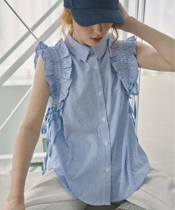 drawstring ribbon shirt 리본 블라우스 프릴