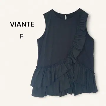 [새상품급] VIANTE 슬리브리스 컷소 블랙 프릴 이소재 F