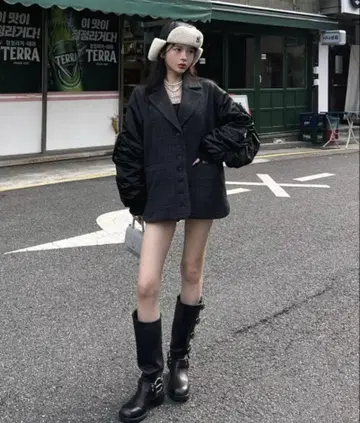 Darich 체크 도킹 블루종