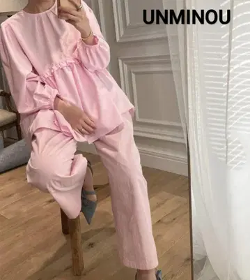 UNMINOU 안미누 턱 펄 팬츠 와이드 핑크