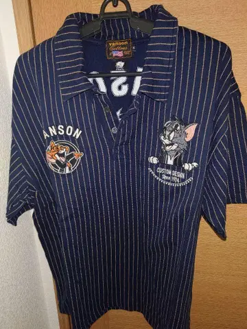 VANSON 피케 셔츠 톰과 제리 워바시 스트라이프