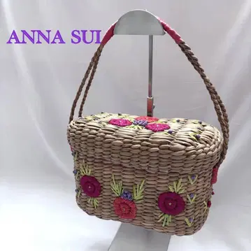 레어 ANNA SUI 플라워 자수 바스켓백 안나수이 유카타