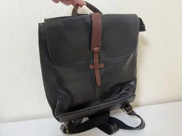 천연 가죽 블랙 백팩