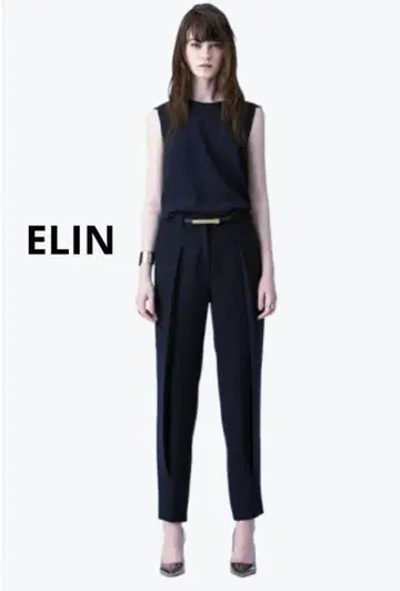 ELIN 에린 팬츠 테이퍼드 네이비
