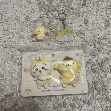 치이카와 (먼작귀) 산리오 토끼 폼폼푸딩 인형 배지 플로키