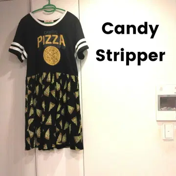 Candy Stripper 캔디 스트리퍼 피자 패턴 개더 원피스