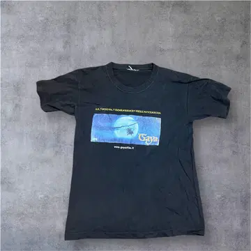 블랙 그래픽 프린트 티셔츠 영화 티셔츠 Gaya 90s