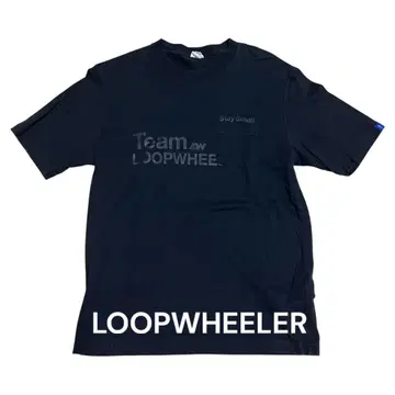 LOOPWHEELER Team 로고 티셔츠 L 사이즈 블랙 포켓 부착