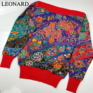 [컨디션 최상] LEONARD 레오나르 꽃무늬 울 긴팔 티셔츠 상의
