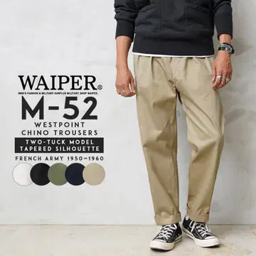 WAIPER M-52 치노 팬츠 블랙