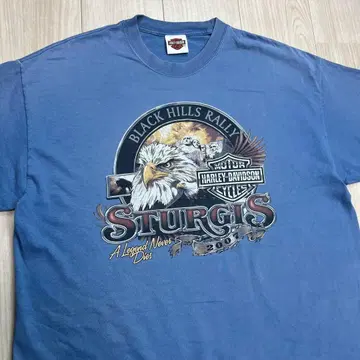 할리데이비슨 T셔츠 이글 STURGIS 라이트 블루