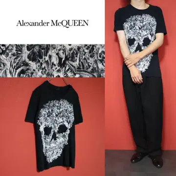 ALEXANDER McQueen 스컬 프린트 플라워 무늬 티셔츠