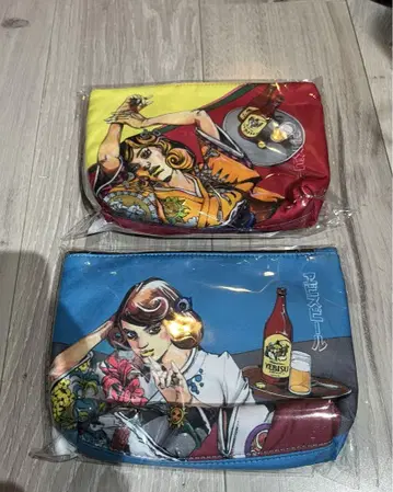새상품 에비스 맥주 아라키 히로히코 디자인 파우치 2종 세트