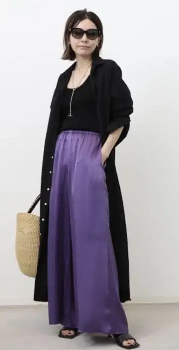 라빠르망 워셔블 실크 와이드 팬츠