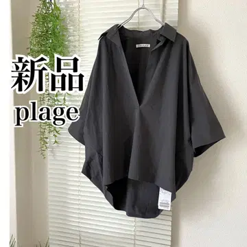[새상품] plage R'IAM 폼 스키퍼 반팔 셔츠 그레이