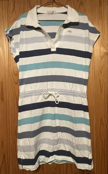 LACOSTE 라코스테 원피스 피케 셔츠 보더 무늬 멀티 컬러