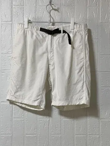 인기 그라미치 화이트 숏팬츠 허리밴딩 벨트 포함