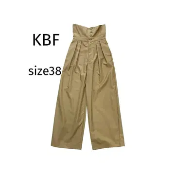 KBF 브라운 하이웨스트 버튼 와이드 치노 턱 새상품급 M 사이즈