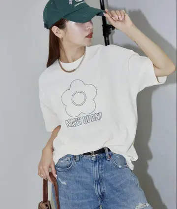MARY QUANT x PUBLUX 자수 와플 티셔츠