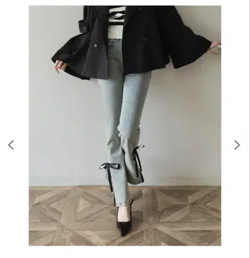 RANCLICside slit 데님 리본 팬츠 S 사이즈