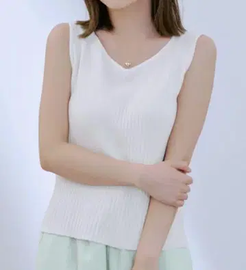 COHINA 포인트 라메 랜덤 리브 니트탑