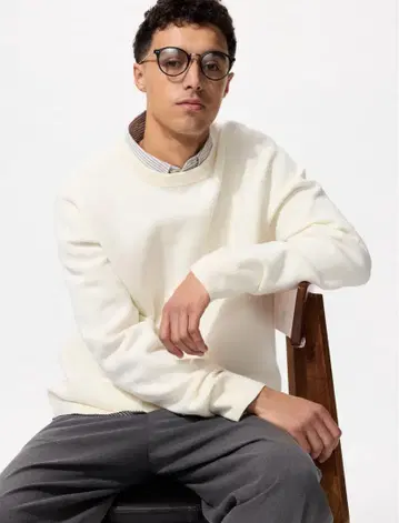 UNIQLO 워셔블 밀라노 리브 크루넥 스웨터