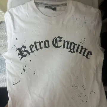 Retro Engine 스플래터 디자인 티셔츠 L 사이즈