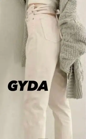 GYDA 화이트 하이웨스트 데님