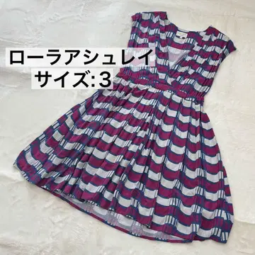[새상품급] Laura Ashley 올 패턴 프렌치 슬리브 A라인 원피스