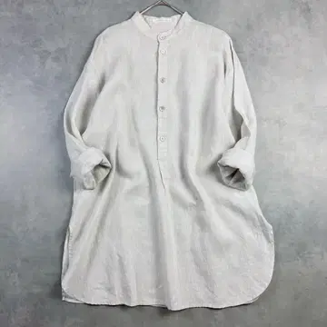 갤러리 비 린넨 밴드 칼라 풀오버 블라우스 셔츠